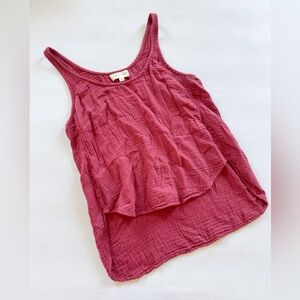 Cloth & Stone Red Gauzy Tank size M